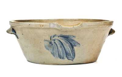 Stoneware Milkpan with Leaf Decoration, Baltimore, MD, circa 1860