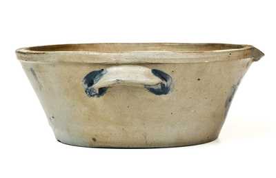 Stoneware Milkpan with Leaf Decoration, Baltimore, MD, circa 1860