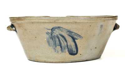 Stoneware Milkpan with Leaf Decoration, Baltimore, MD, circa 1860