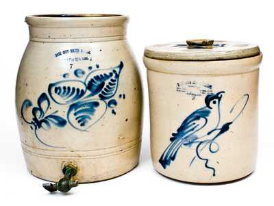 Very Unusual GATE CITY WATER COOLER Two-Piece Filter with Bird Decoration