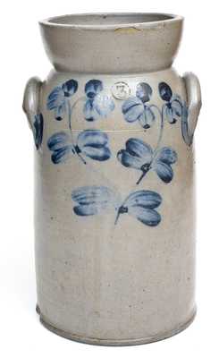 3 Gal. Stoneware Churn with Floral Decoration, Baltimore, MD, circa 1860