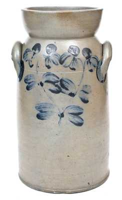 3 Gal. Stoneware Churn with Floral Decoration, Baltimore, MD, circa 1860