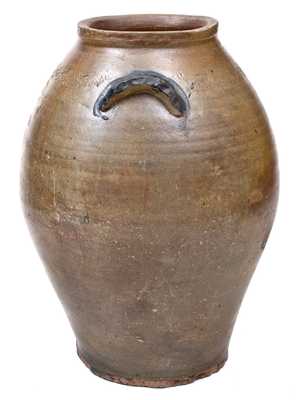 Attrib. Paul Cushman, Albany, NY Stoneware Jar with Coggled Decoration, circa 1810