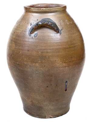 Attrib. Paul Cushman, Albany, NY Stoneware Jar with Coggled Decoration, circa 1810