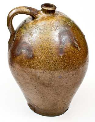 Branch Green (Philadelphia, PA) Stoneware "RUM" Jug with Coggled Birds