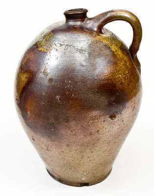 Branch Green (Philadelphia, PA) Stoneware "RUM" Jug with Coggled Birds