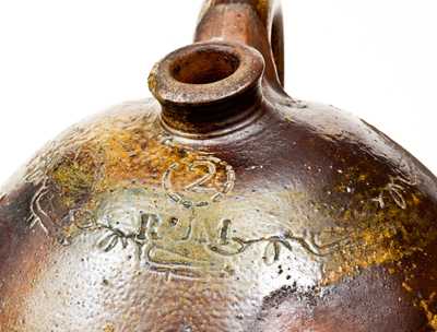 Branch Green (Philadelphia, PA) Stoneware "RUM" Jug with Coggled Birds