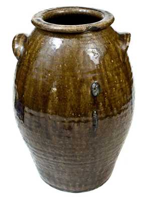 2 Gal. Nelson Bass, Lincoln County, NC Alkaline-Glazed Stoneware Jar