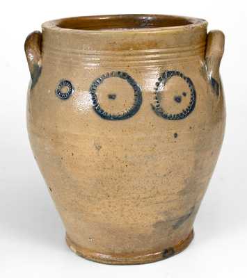 2 Gal. Stoneware Jar with Impressed and Brushed Decoration