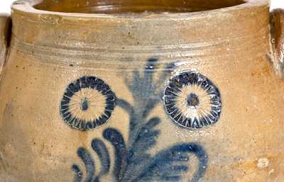 2 Gal. Stoneware Jar with Impressed and Brushed Decoration