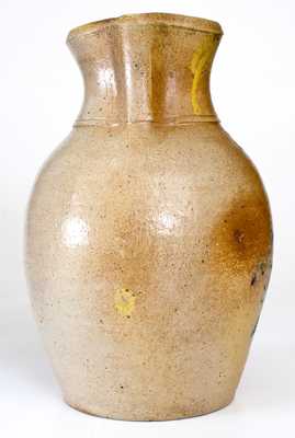 Unusual 2 Gal. Ohio Stoneware Pitcher with Cobalt Tree Decoration