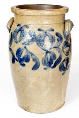 8 Gal. J. WEAVER, Beaver, PA Stoneware Jar with Cobalt Floral Decoration