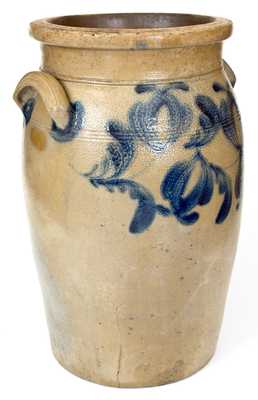 8 Gal. J. WEAVER, Beaver, PA Stoneware Jar with Cobalt Floral Decoration