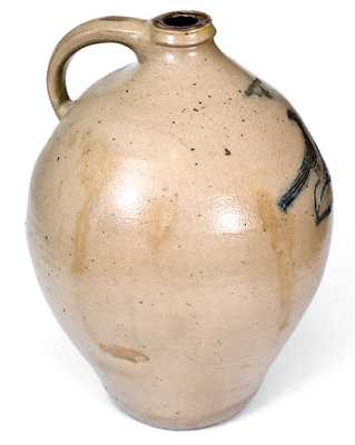 Rare 3 Gal. C. BOYNTON / TROY Stoneware Jug with Incised Bird Decoration