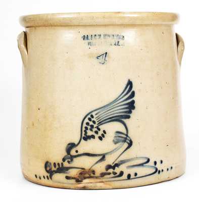 4 Gal. J. A. & C. W. UNDERWOOD / FORT EDWARD, NY Stoneware Chicken Crock