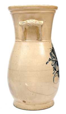 Very Unusual Monumental Stoneware Urn w/ Rustic Handles att. Fort Edward, NY