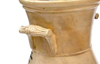 Very Unusual Monumental Stoneware Urn w/ Rustic Handles att. Fort Edward, NY