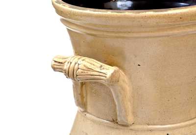 Very Unusual Monumental Stoneware Urn w/ Rustic Handles att. Fort Edward, NY