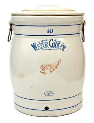 10 Gal. RED WING, Minnesota Stoneware Water Cooler with Lid