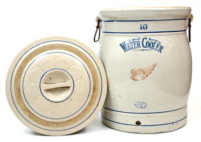 10 Gal. RED WING, Minnesota Stoneware Water Cooler with Lid