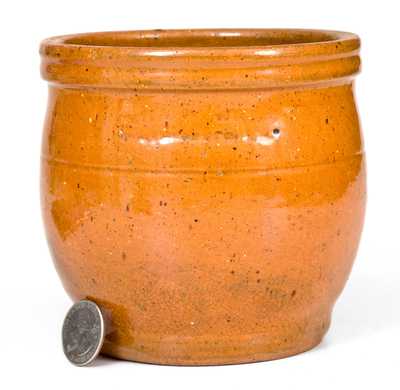 JOHN W. BELL / WAYNESBORO, PA Redware Jar with Bold Orange Glaze