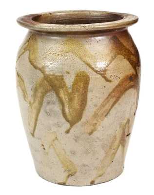 Unusual North Carolina Stoneware Jar with Manganese Decoration