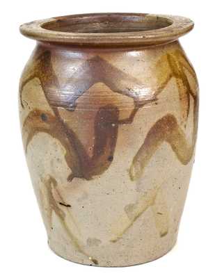 Unusual North Carolina Stoneware Jar with Manganese Decoration