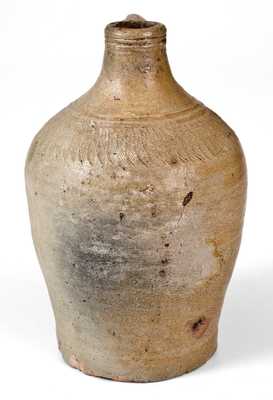 Important 18th Century Manhattan Stoneware Jug with Chattered Decoration