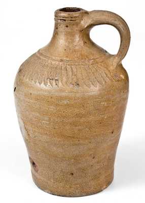 Important 18th Century Manhattan Stoneware Jug with Chattered Decoration