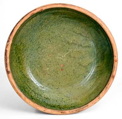 Mottled Green New England Redware Bowl