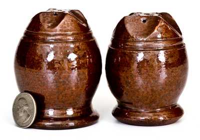 Redware Salt and Pepper Shakers, Stahl Pottery, Lehigh County, PA