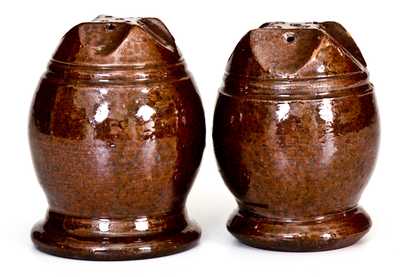 Redware Salt and Pepper Shakers, Stahl Pottery, Lehigh County, PA