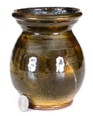 Bulbous New England Redware Jar