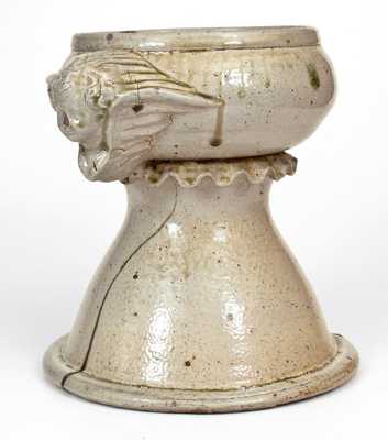 Rare and Important Anna Pottery Stoneware Pedestal with Angel Handles