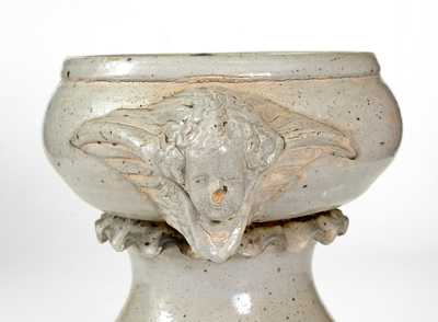 Rare and Important Anna Pottery Stoneware Pedestal with Angel Handles