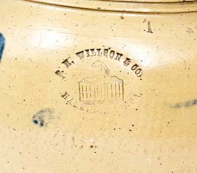 Extremely Rare T. H. WILLSON & CO. / HARRISBURG, PA Capitol Stamp Stoneware Jar