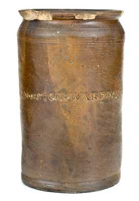 Rare Small-Sized PAUL CUSHMAN S STONEWARE FACTORY Stoneware Jar