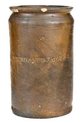 Rare Small-Sized PAUL CUSHMAN S STONEWARE FACTORY Stoneware Jar