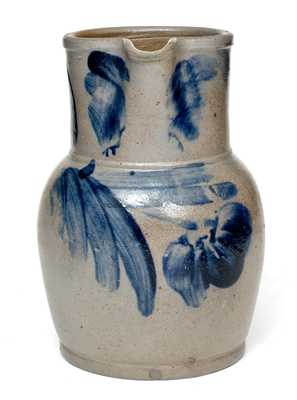 1/2 Gal. Baltimore Stoneware Pitcher with Floral Decoration, circa 1850