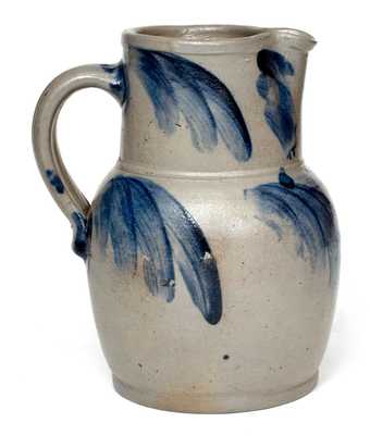 1/2 Gal. Baltimore Stoneware Pitcher with Floral Decoration, circa 1850