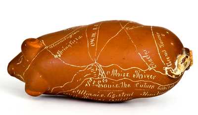 Rare Anna Pottery Albany-Glazed 1879 Pig Bottle