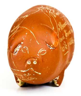 Rare Anna Pottery Albany-Glazed 1879 Pig Bottle