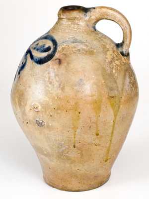 Probably Crolius Family Stoneware Jug w/ Cobalt Decoration, Manhattan, c1800