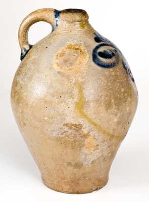 Probably Crolius Family Stoneware Jug w/ Cobalt Decoration, Manhattan, c1800