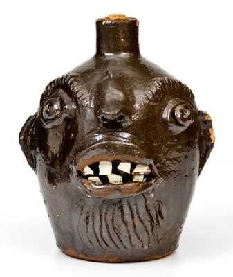 Rare Stoneware Face Jug att. Brown Pottery, Arden, NC, circa 1930