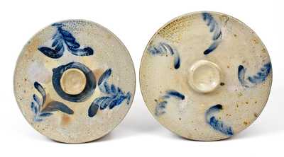 Lot of Two: Decorated Stoneware Lids att. Richard Remmey, Philadelphia, PA