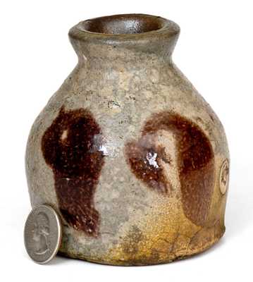 Extremely Rare Stoneware Inkwell att. Solomon Bell, Strasburg, VA