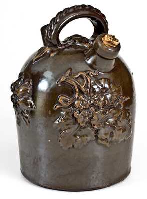 Fine Ohio Stoneware Harvest Jug with Applied Figural Decoration