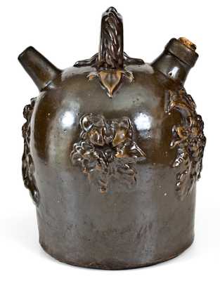 Fine Ohio Stoneware Harvest Jug with Applied Figural Decoration