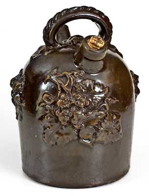 Fine Ohio Stoneware Harvest Jug with Applied Figural Decoration